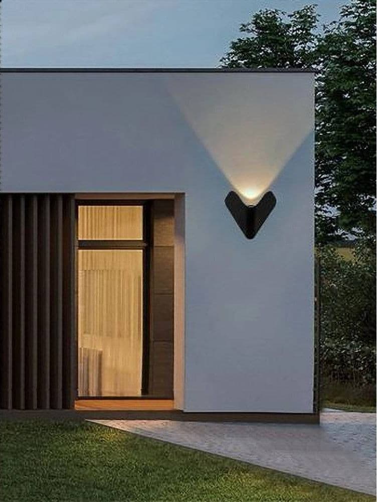 APPLIQUE LED ESTERNO PARETE 12 W ALLUMINIO NERO LUCE FREDDA CALDA NATURALE ES61 - 4