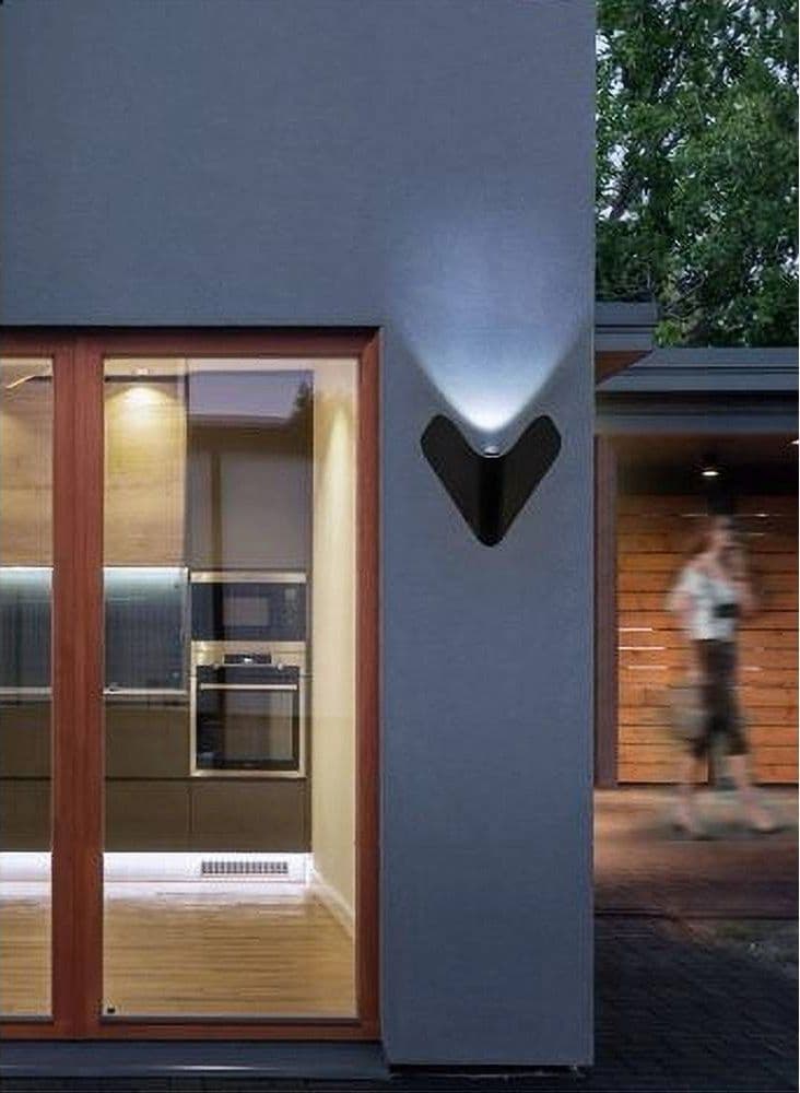 APPLIQUE LED ESTERNO PARETE 12 W ALLUMINIO NERO LUCE FREDDA CALDA NATURALE ES61 - 5