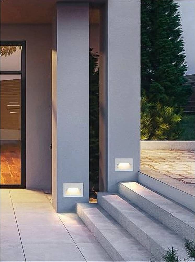 SEGNAPASSO A LED 3W FARETTO APPLIQUE BIANCO LUCE FREDDA CALDA NATURALE IP65 ES49 - 3