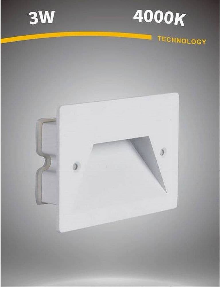 SEGNAPASSO A LED 3W FARETTO APPLIQUE BIANCO LUCE FREDDA CALDA NATURALE IP65 ES49 - 5
