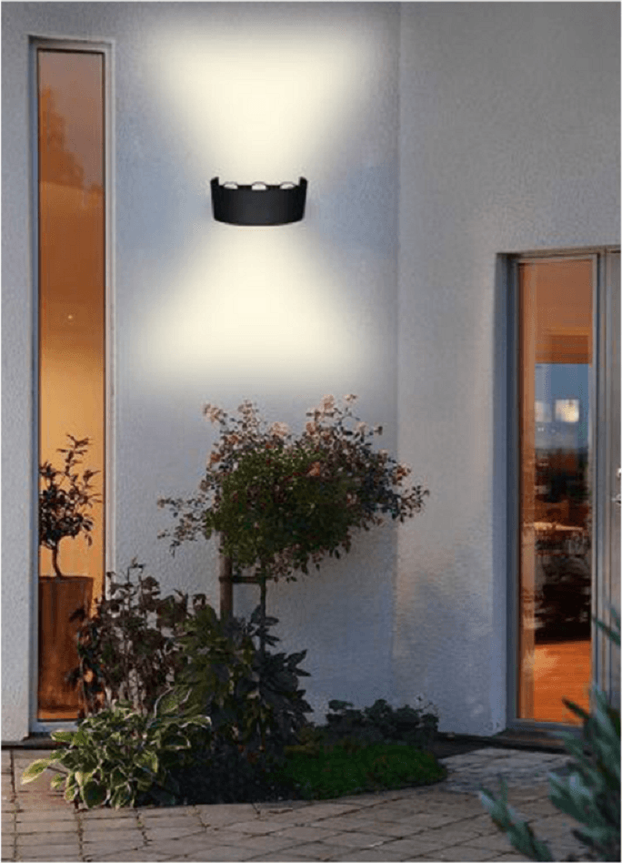 APPLIQUE ESTERNO LED 16 W CROWN IP65 UP & DOWN NERO LUCE CALDA FREDDA NATURAL – Bianco Naturale – TrAdE Shop Traesio –