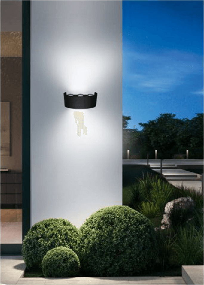 APPLIQUE ESTERNO LED 16 W CROWN IP65 UP & DOWN NERO LUCE CALDA FREDDA NATURAL – Bianco Freddo – TrAdE Shop Traesio – lampada