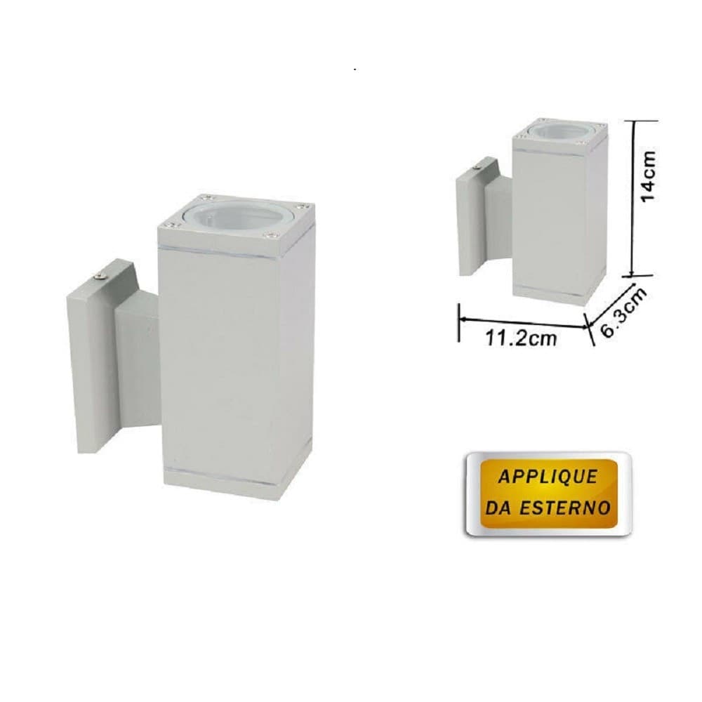 APPLIQUE A PARETE PER ESTERNO GIARDINO IP55 LAMPADA LAMPADINA ATTACCO GU10 - 4