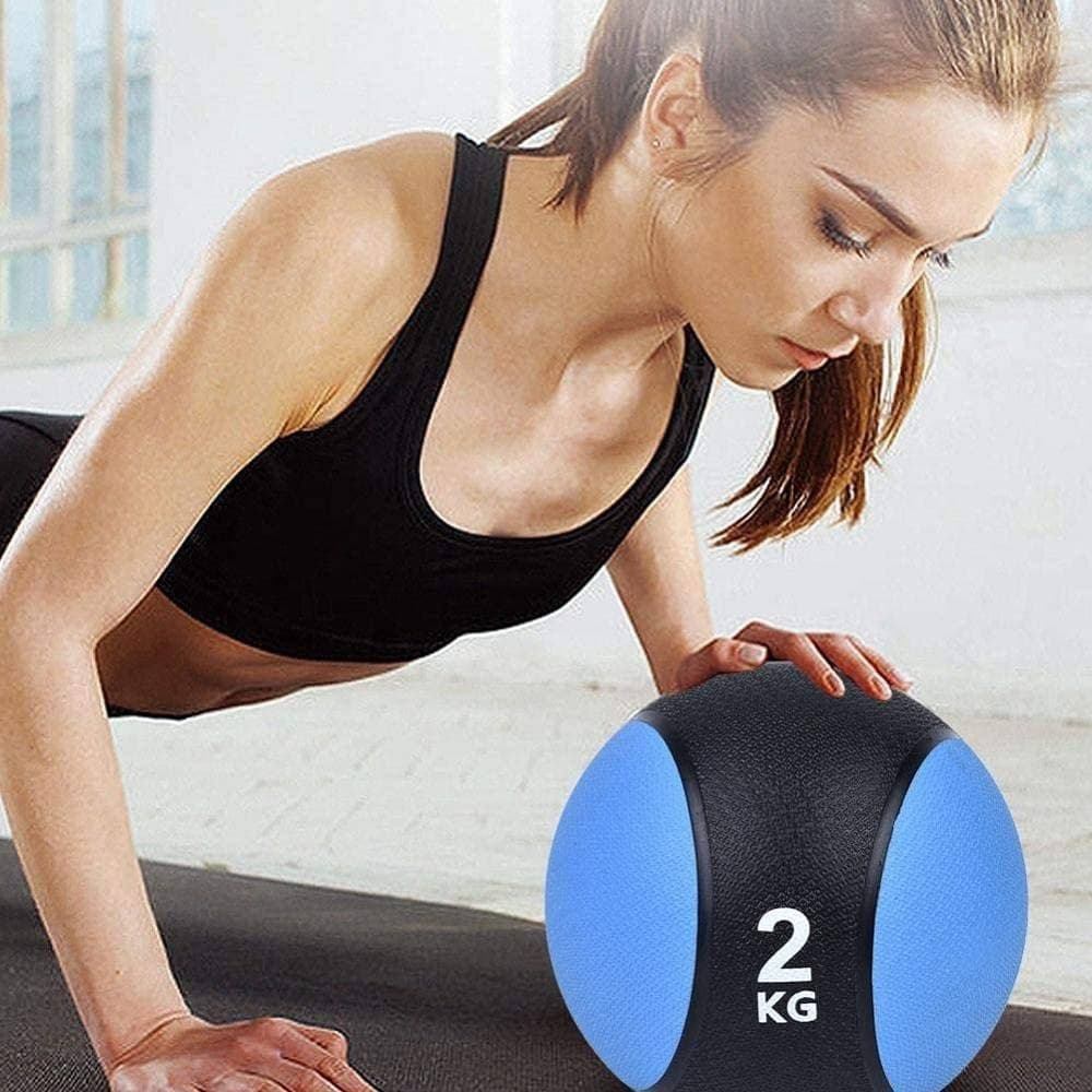 PALLA MEDICA PONDERATA DA 2 KG PER SPORT FITNESS ALLENAMENTO ESERCIZIO FISICO - 4