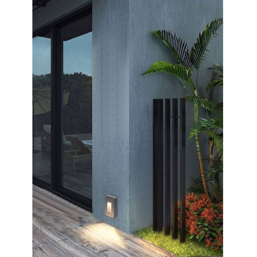 SEGNAPASSO DA ESTERNO FARETTO 12 WATT IP65 GRIGIO LUCE CALDA FREDDA ES62 - 5