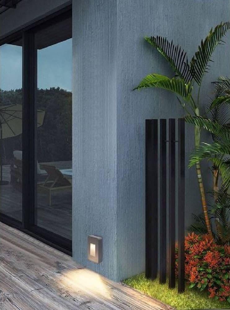 SEGNAPASSO DA ESTERNO FARETTO 12 WATT IP65 GRIGIO LUCE CALDA FREDDA ES62 - 2