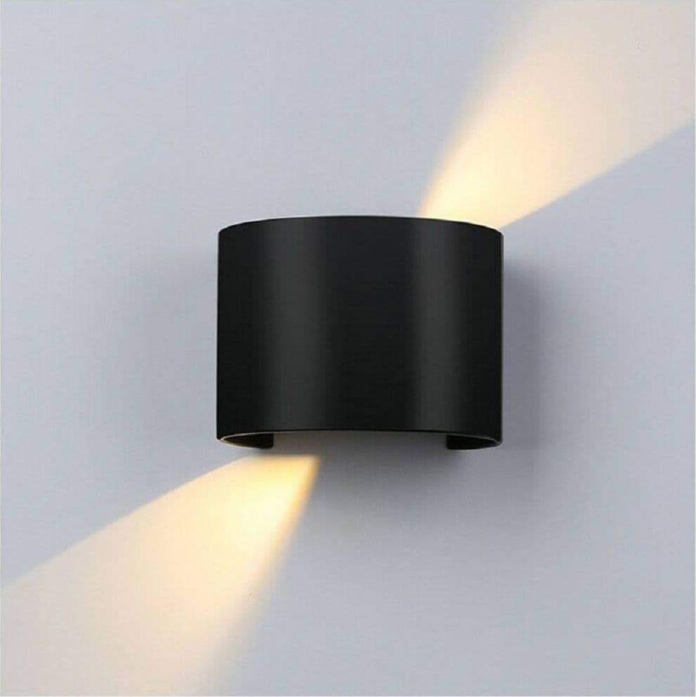 APPLIQUE PARETE NERO 28LED 12W IP55 LUCE FREDDA 6500K CALDA 3000K UP & DOWN ES44 - 2