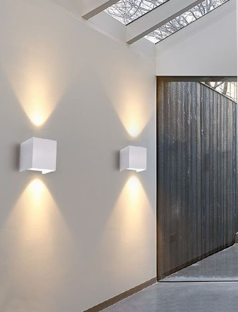 APPLIQUE DOPPIA EMISSIONE LED COB 12W ESTERNO BIANCO LUCE 4000K 3000K 6500K ES46 - 4