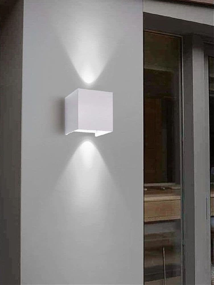APPLIQUE DOPPIA EMISSIONE LED COB 12W ESTERNO BIANCO LUCE 4000K 3000K 6500K ES46 - 5