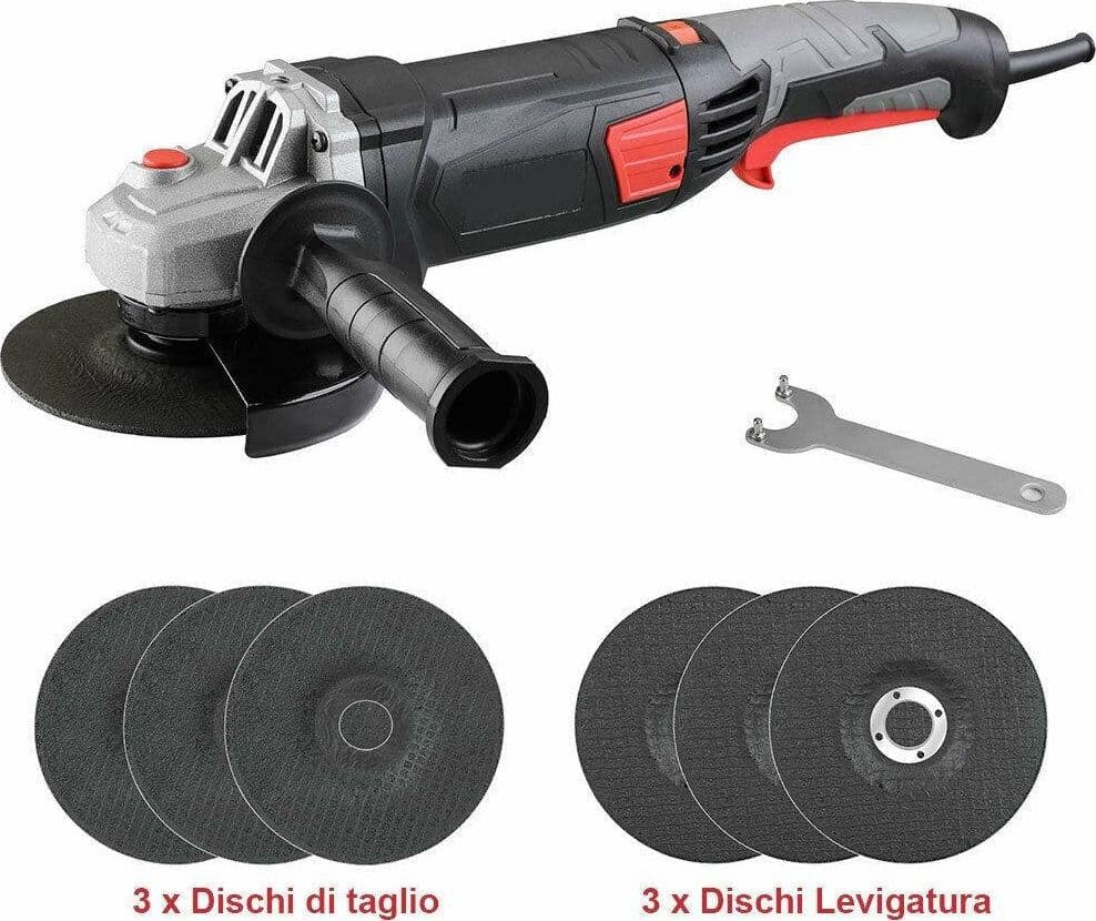 SMERIGLIATRICE ANGOLARE 870W FLEX FRULLINO 125MM VELOCITA REGOLABILE 6 DISCHI - 5