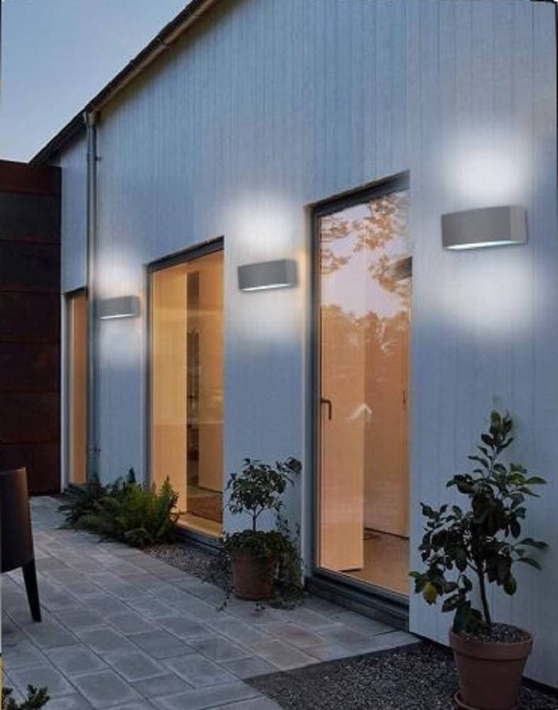 APPLIQUE A PARETE PER ESTERNO IP44 ATTACCO E27 LUCE LAMPADA DA MURO GRIGIO ES29 - 2