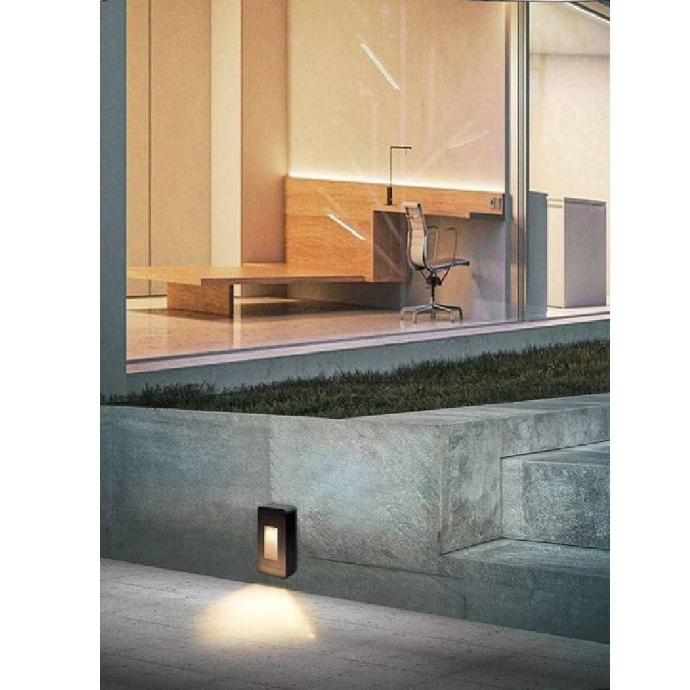 SEGNAPASSO DA ESTERNO FARETTO 12 WATT IP65 NERO LUCE CALDA FREDDA NATURALE ES62 - 8