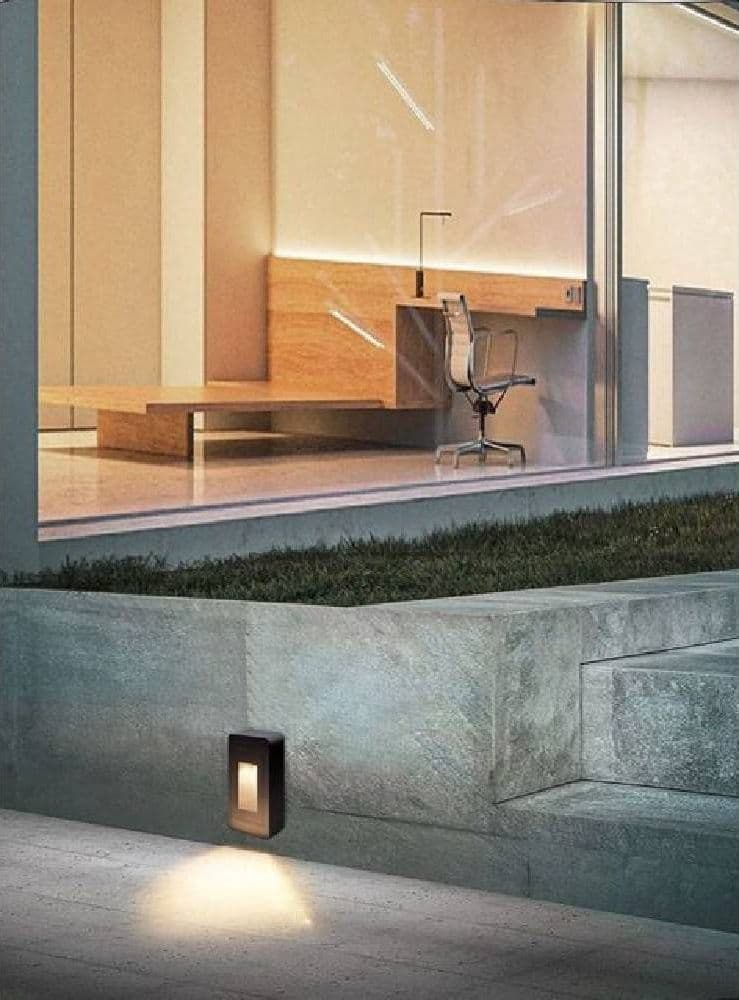 SEGNAPASSO DA ESTERNO FARETTO 12 WATT IP65 NERO LUCE CALDA FREDDA NATURALE ES62 - 5