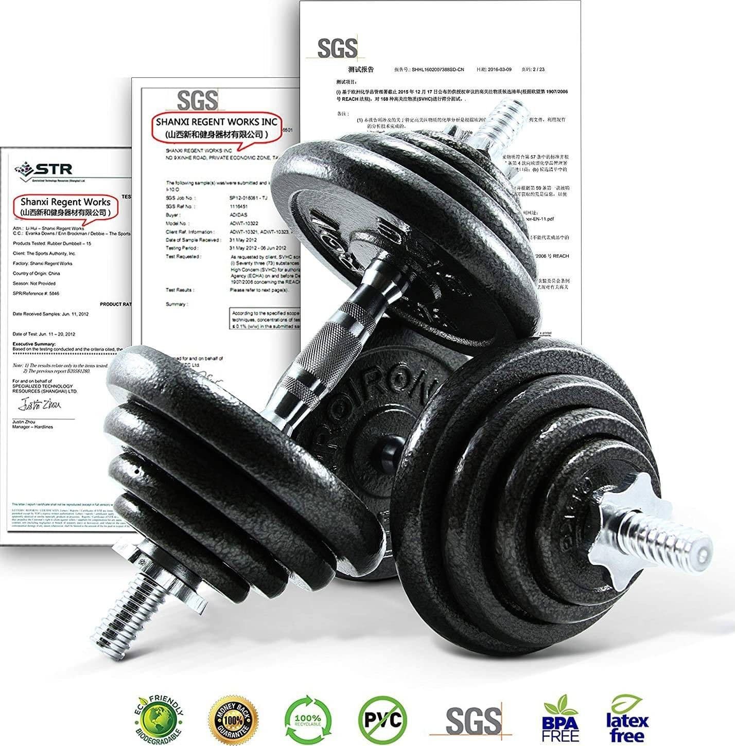 SET DI MANUBRI REGOLABILI DUMBBELL BILANCIERE 30 KG TOT REGOLABILE BODY BUILDING - 6
