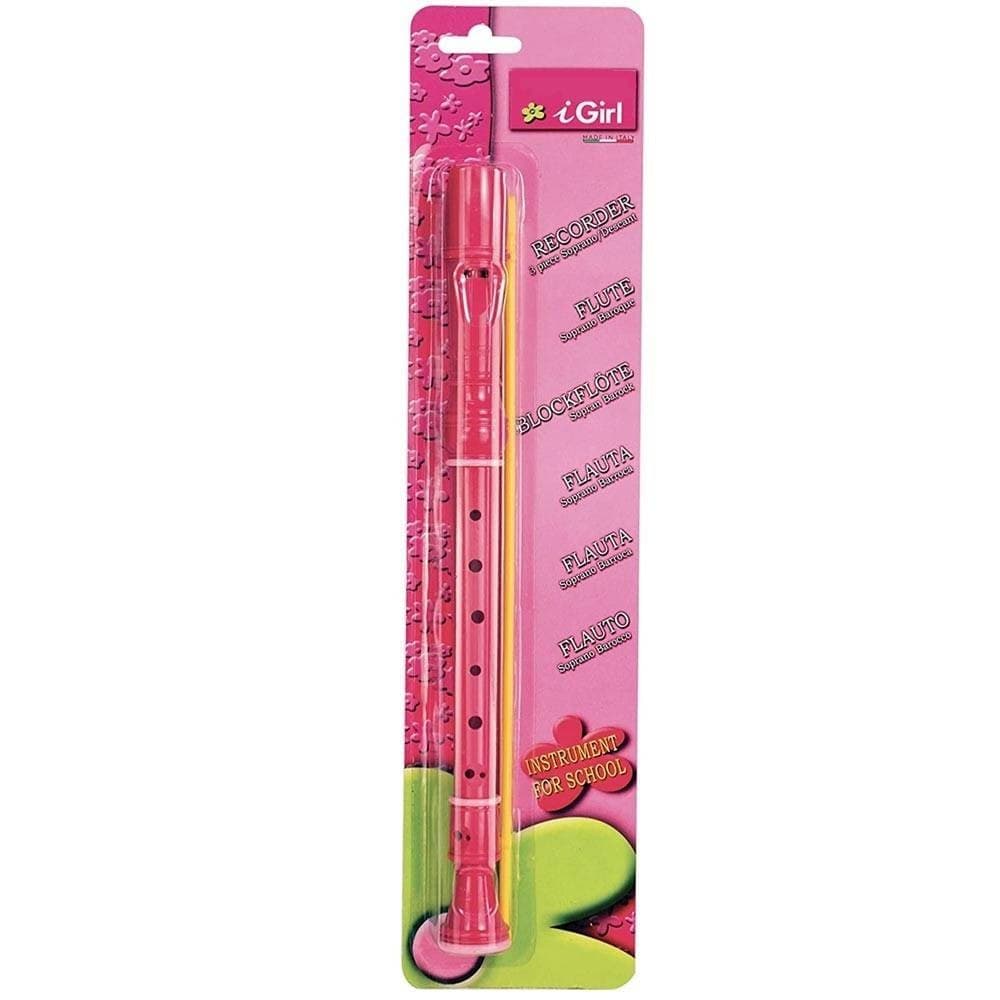 FLAUTO DOLCE SOPRANO DITEGGIATURA BAROCCA SCUOLA MEDIA ROSA STRUMENTO MUSICALE - 2
