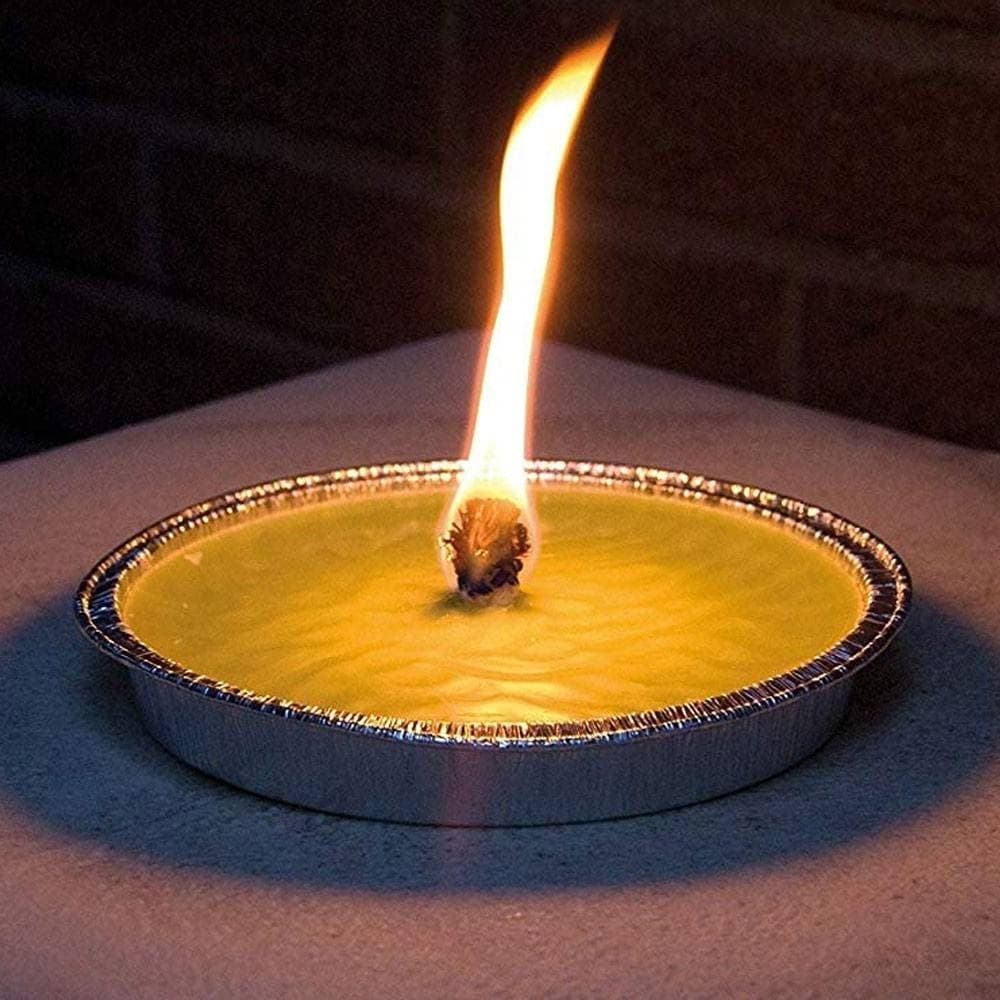 SET 10 CANDELE ALLA CITRONELLA ANTIZANZARE IN VASO ALLUMINIO FIACCOLA 11CM - 2