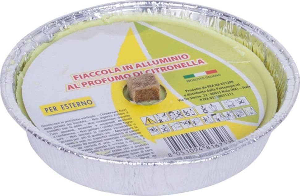 SET 10 CANDELE ALLA CITRONELLA ANTIZANZARE IN VASO ALLUMINIO FIACCOLA 11CM - 4