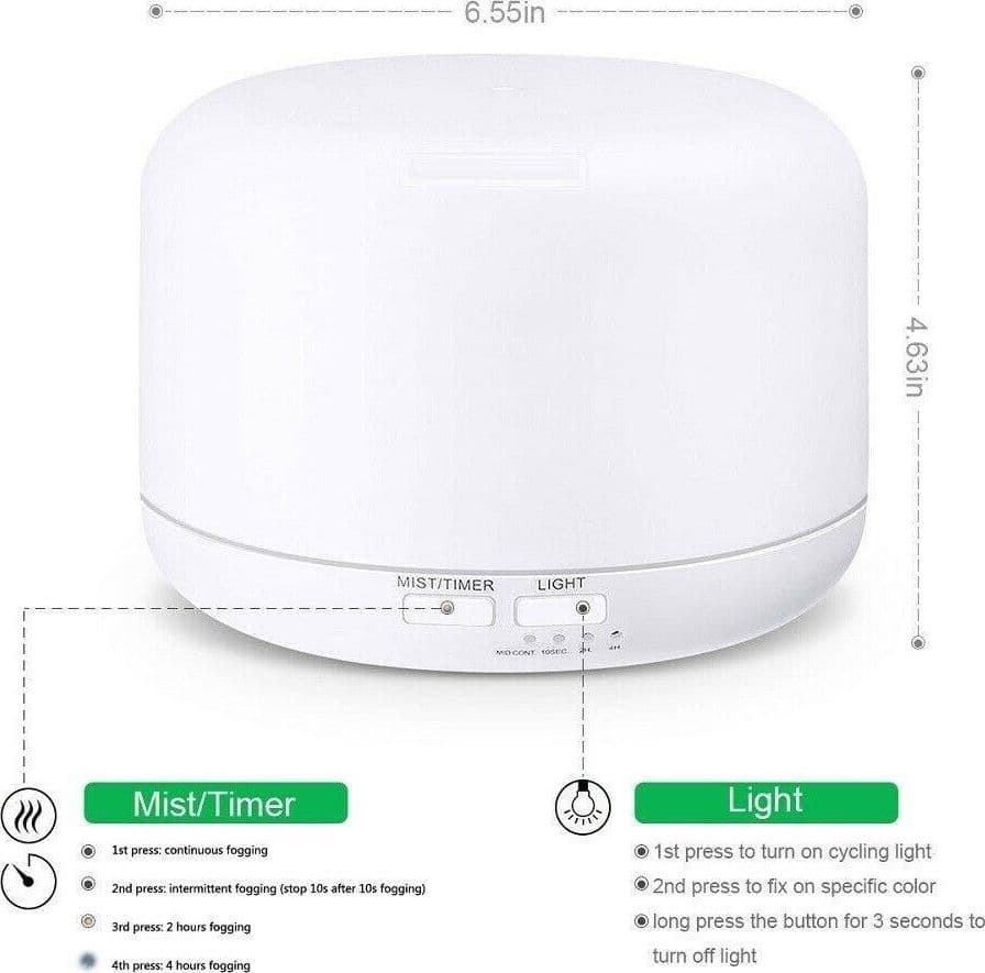 AROMATERAPIA OLI ESSENZIALI UMIDIFICATORE AD ULTRASUONI DEPURATORE + TELECOMANDO - 4