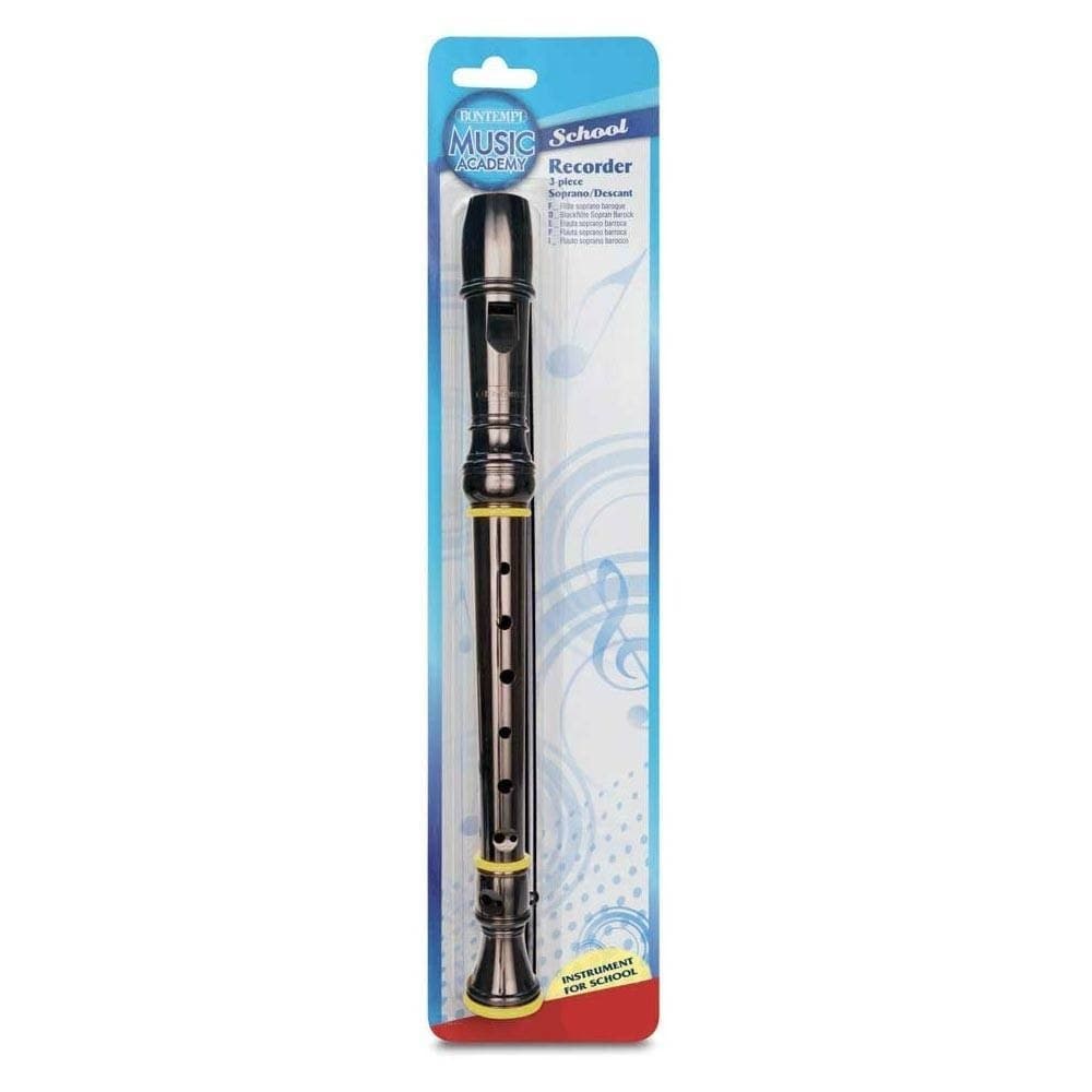 FLAUTO DOLCE SOPRANO DITEGGIATURA BAROCCA SCUOLA MEDIA NERO STRUMENTO MUSICALE - 2