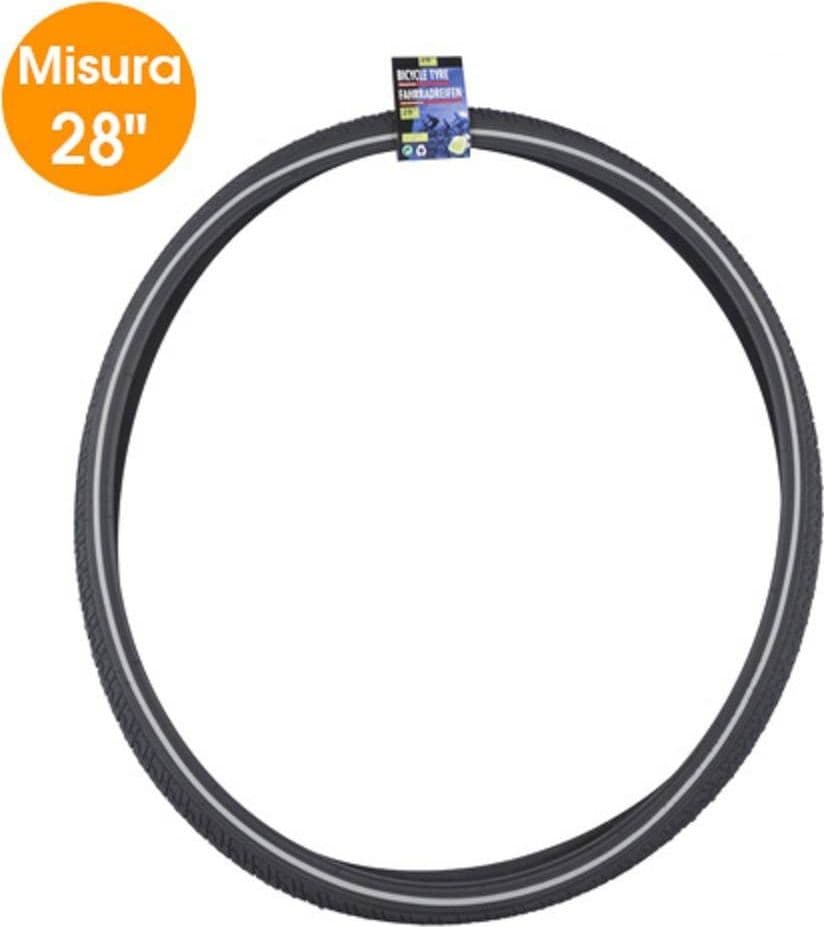 PNEUMATICO PER BICICLETTA CORSA RIFLETTENTE 28" 1,75 CON BATTISTRADA BICI RUOTA