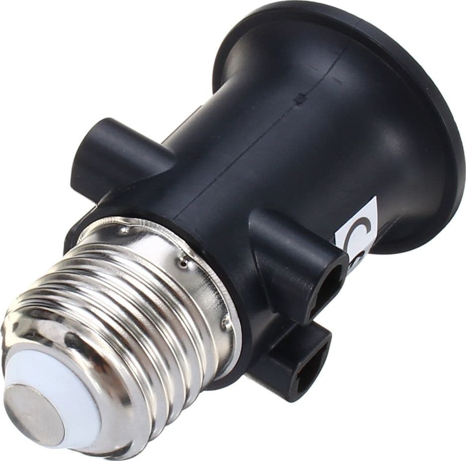 PORTALAMPADA PORTA LAMPADE E27 RUBACORRENTE CON DOPPIA PRESA 10A RUBA CORRENTE - 5
