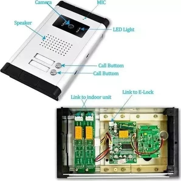 KIT VIDEO CITOFONO BIFAMILIARE REGISTRA TELECAMERA IR 2 MONITOR 7" LCD COLORI - 2