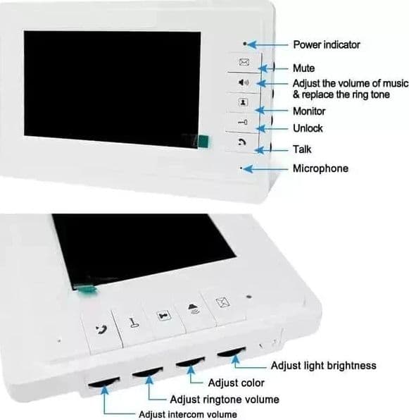 KIT VIDEO CITOFONO BIFAMILIARE REGISTRA TELECAMERA IR 2 MONITOR 7" LCD COLORI - 5