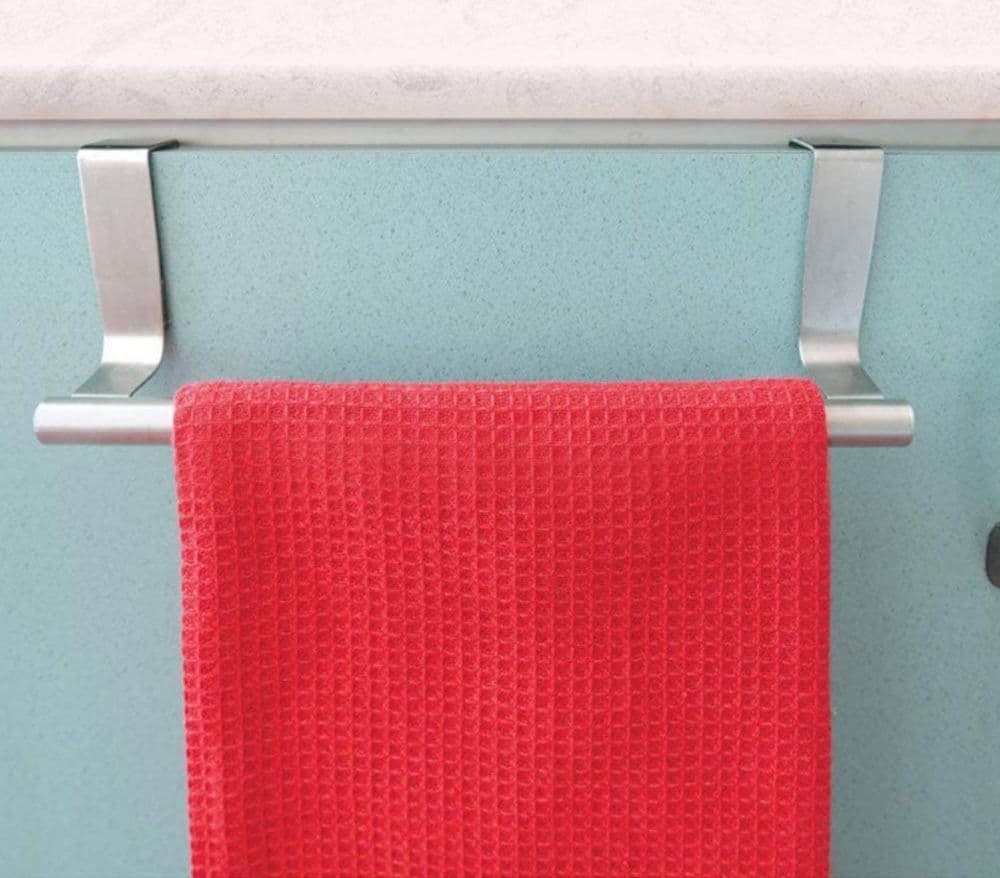 PORTA ASCIUGAMANI STROFINACCI IN ACCIAIO 23CM PER ANTE PORTE CON AGGANCIO RAPIDO - 3