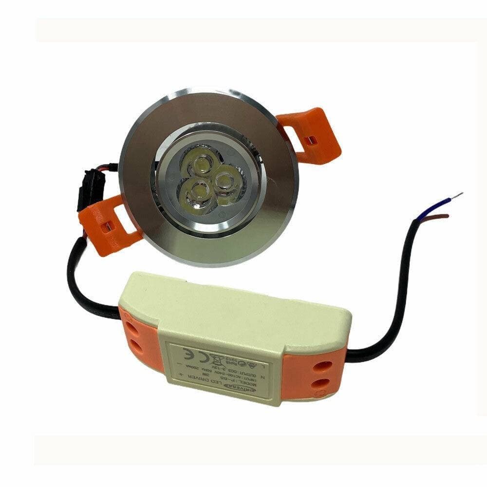 FARETTO INCASSO 3W ORIENTABILE LUCE FREDDA CALDA NATURALE P-55 - 5