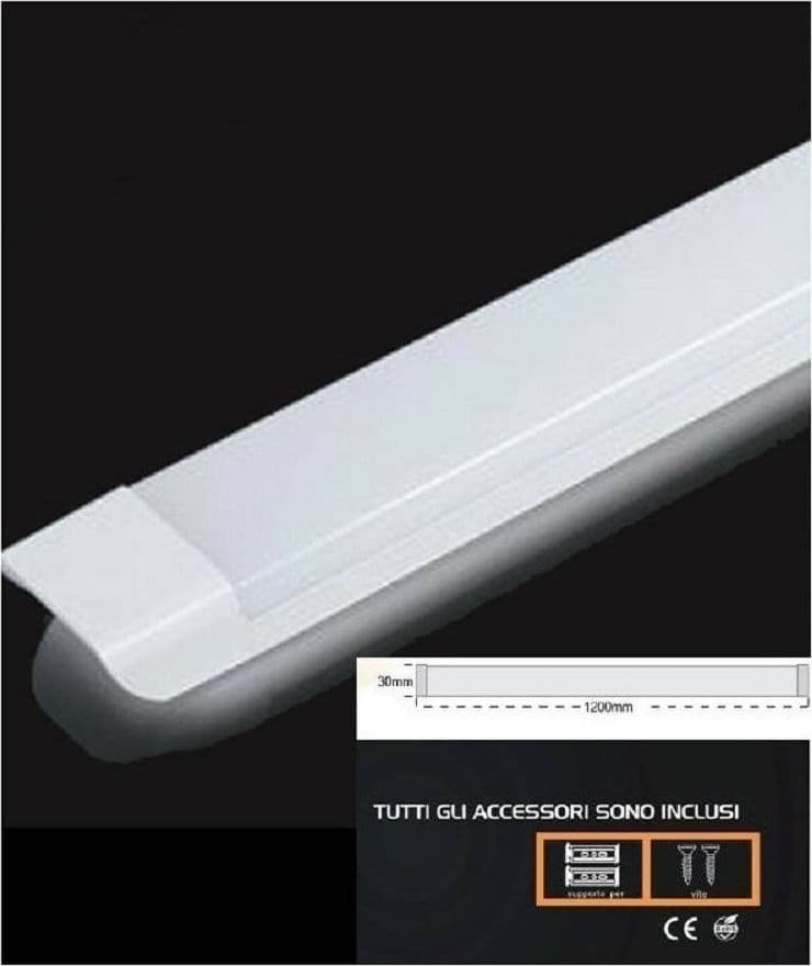 PLAFONIERA LED SLIM 54W 120CM SOTTOPENSILE RIPIANI LUCE CALDA FREDDA NATURALE - 8