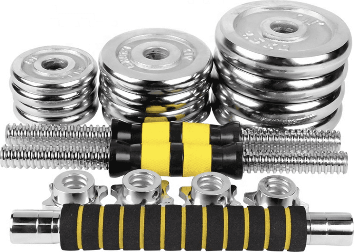 MANUBRI CON BILANCIERE REGOLABILE TOTALE DI 15 KG SOLLEVAMENTO PESI BODYBUILDING - 2