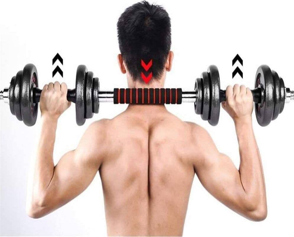MANUBRI CON BILANCIERE REGOLABILE TOTALE DI 15 KG SOLLEVAMENTO PESI BODYBUILDING - 5