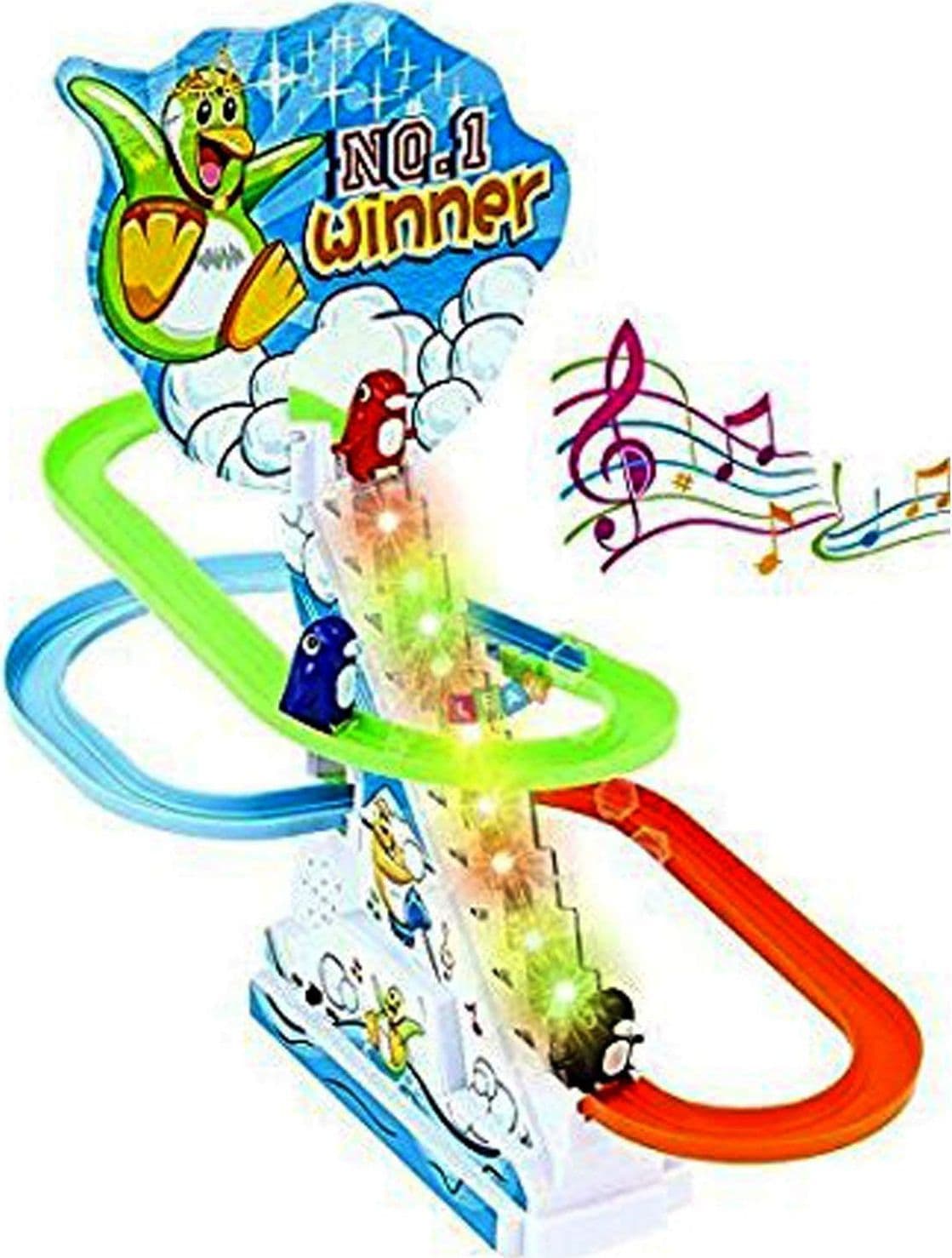 PINGUINI GARA COMPETIZIONE RACE TWINKLING FUNNY LUCI SUONI MOVIMENTO BIMBI GIOCO - 3