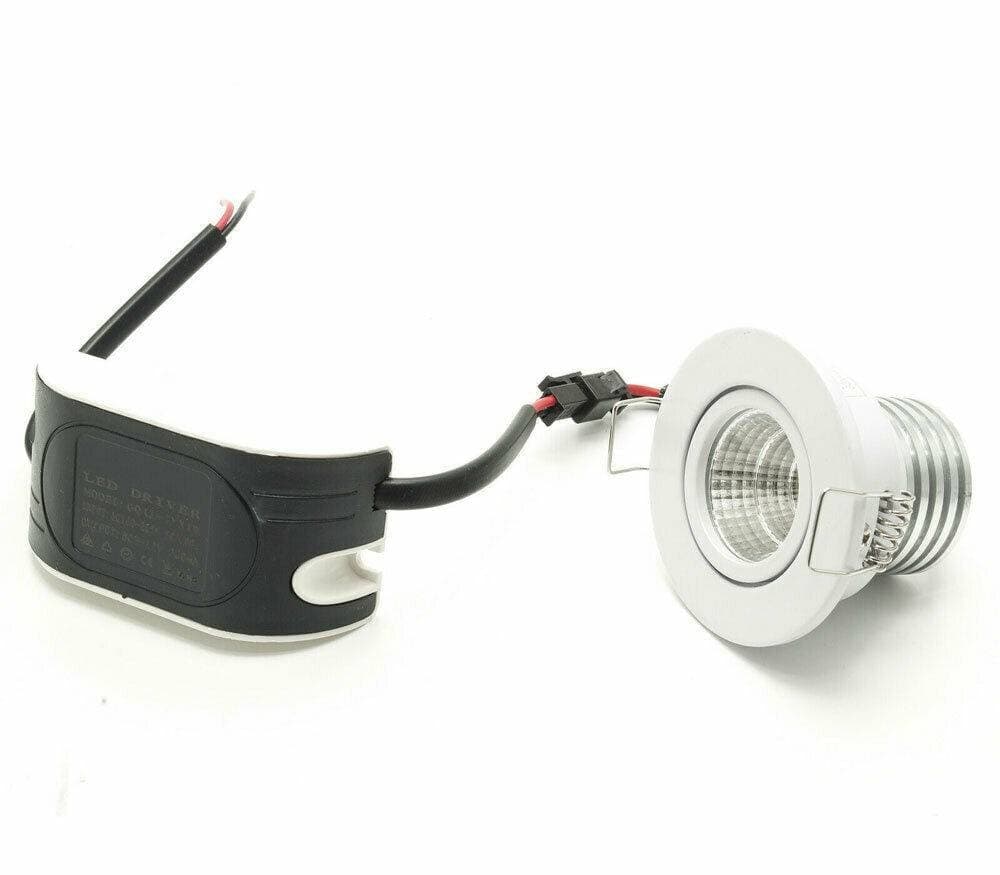 FARETTO 1 LED COB INCASSO 3 WATT 270LM ORIENTABILE LUCE CALDA FREDDA NATURALE - 6