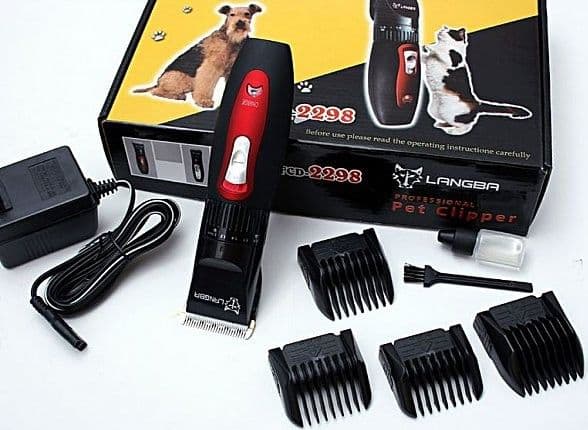 TOSATORE TOSATRICE PER CANI 4 PETTINI TOSACANE CANI RASOIO SENZA FILO RFCD-2298 - 6