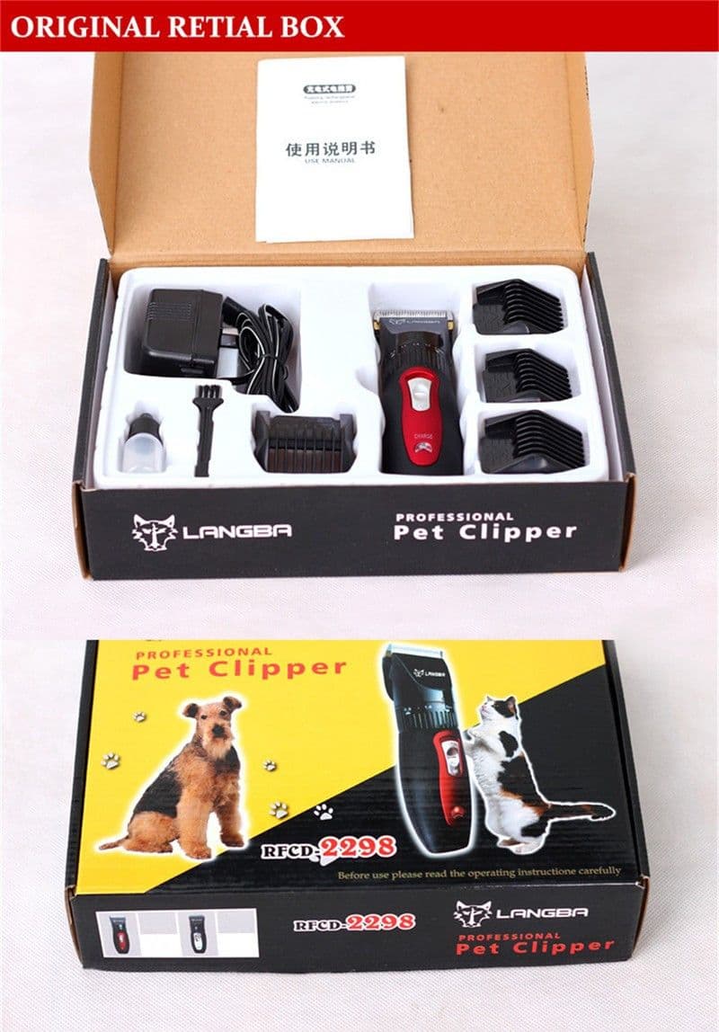 TOSATORE TOSATRICE PER CANI 4 PETTINI TOSACANE CANI RASOIO SENZA FILO RFCD-2298 - 8