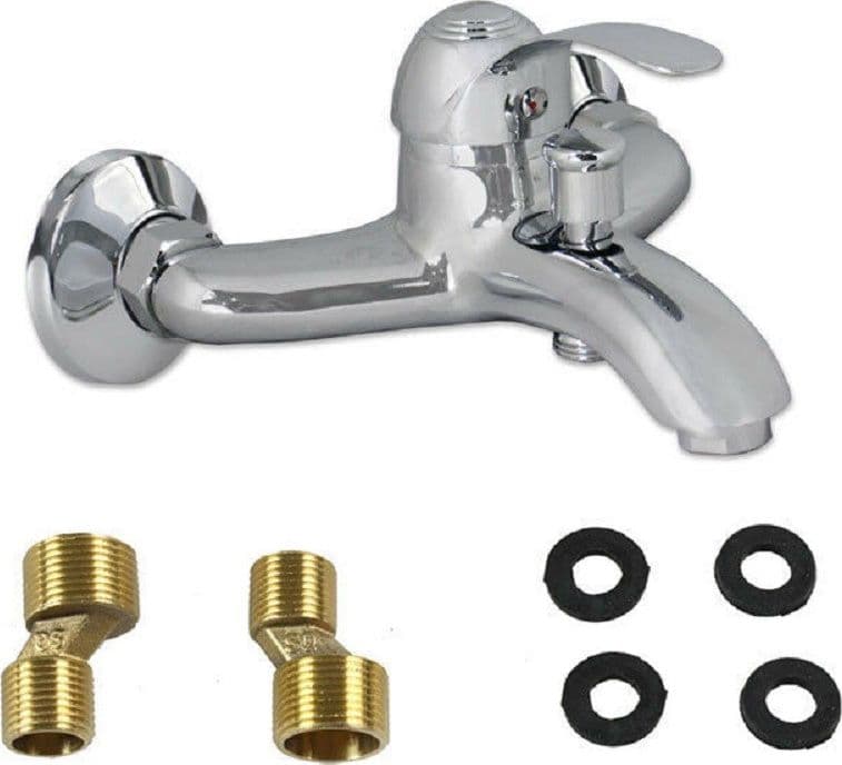 RUBINETTO VASCA A MURO MISCELATORE DOCCIA MONOCOMANDO DA BAGNO REGOLABILE 52441A - 2
