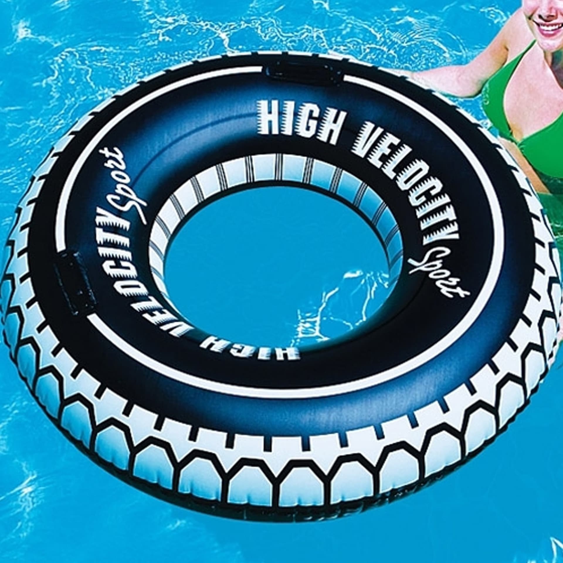 CIAMBELLA SALVAGENTE GONFIABILE CON MANIGLIE FORMA DI RUOTA GRANDE 119 CM GONFIABILI 36102 - 19