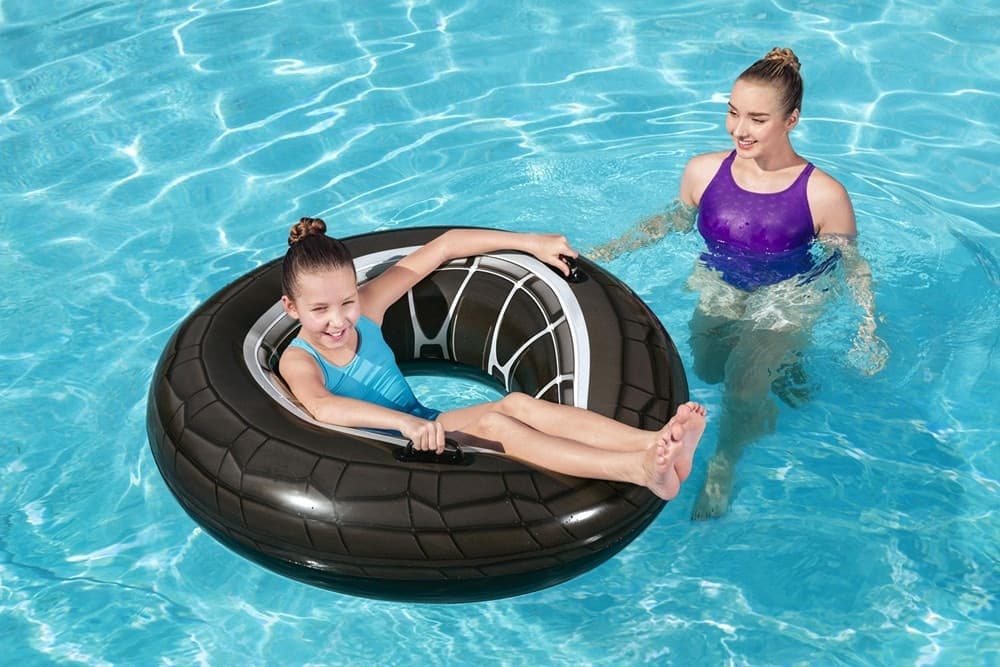 CIAMBELLA SALVAGENTE GONFIABILE CON MANIGLIE FORMA DI RUOTA GRANDE 119 CM GONFIABILI 36102 - 8