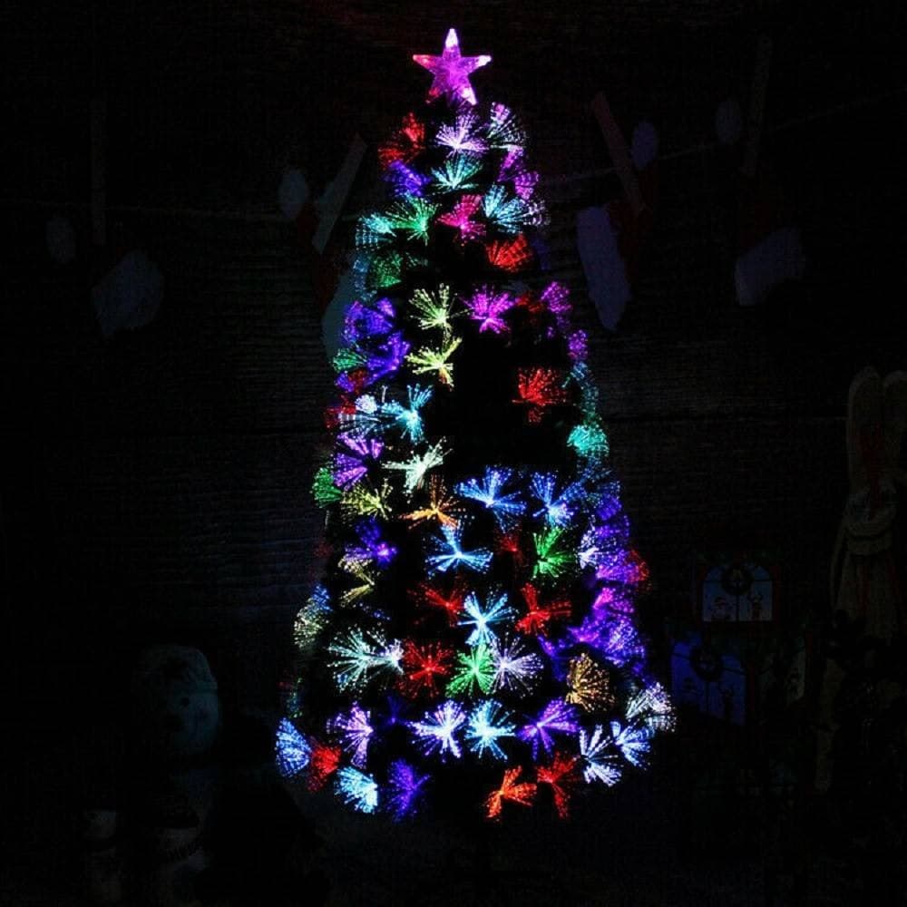 ALBERO DI NATALE IN FIBRA OTTICA 90CM VERDE MULTICOLORI CON PUNTA STELLA A LED - 4