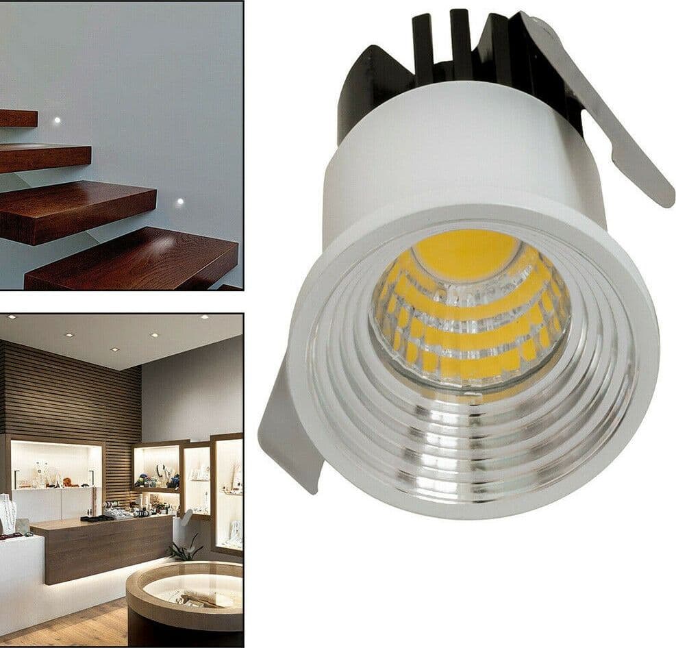 FARETTO COB INCASSO 3 W MINI PUNTO LUCE BORDO BIANCO LUCE CALDA FREDDA NATURALE - 6