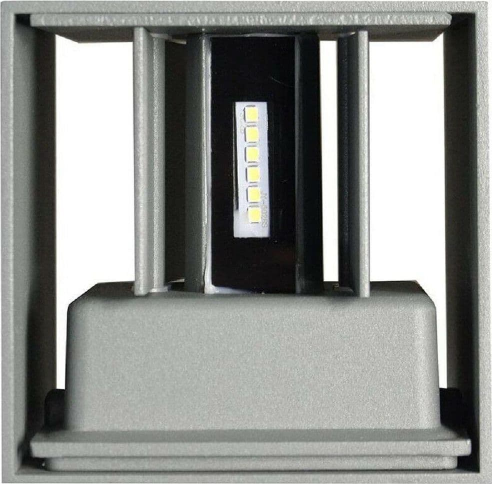 APPLIQUE DOPPIA EMISSIONE LED COB 12W ESTERNO LUCE 4000K 3000K 6500K GRIGIO ES46 - 4