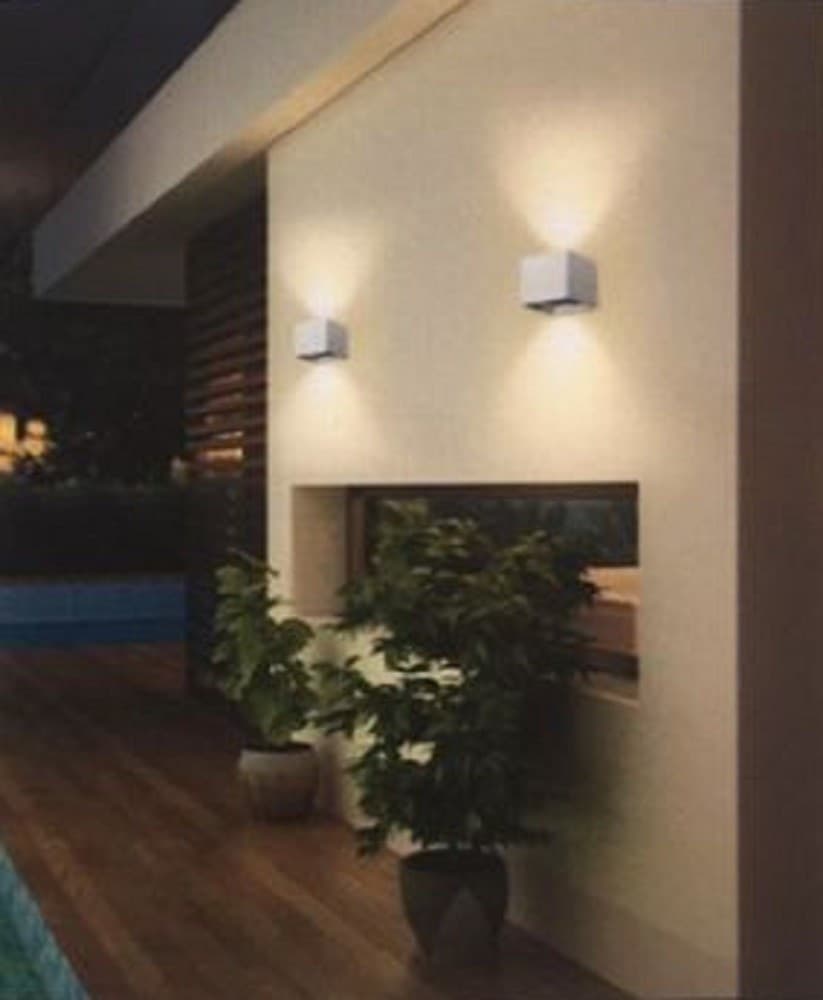APPLIQUE DOPPIA EMISSIONE LED COB 12W ESTERNO LUCE 4000K 3000K 6500K GRIGIO ES46 - 5