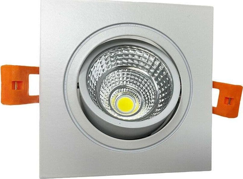 FARETTO INCASSO LED COB 7 WATT QUADRATO 700 LM LUCE FREDDA NATURALE CALDA - 3