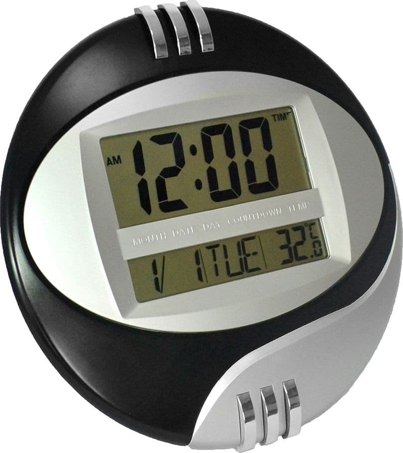 OROLOGIO DIGITALE DA PER PARETE MURO TAVOLO DATARIO TEMPERATURA DISPLAY LCD - 5