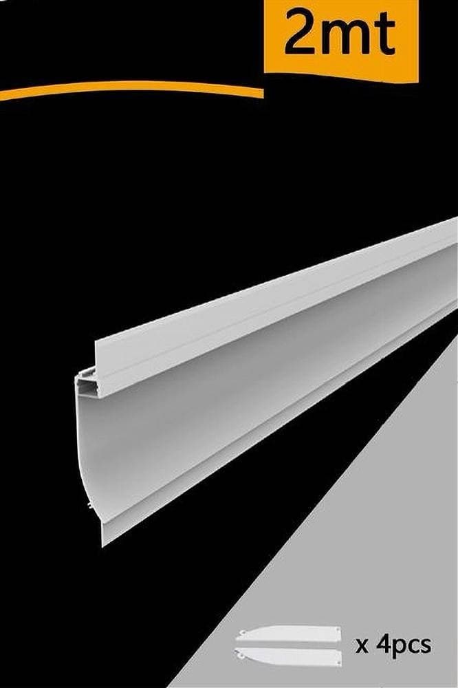 5 PROFILI IN ALLUMINIO 2MT A INCASSO SENZA COPERTURA PER STRIP LED STRISCE AL-17 - 2