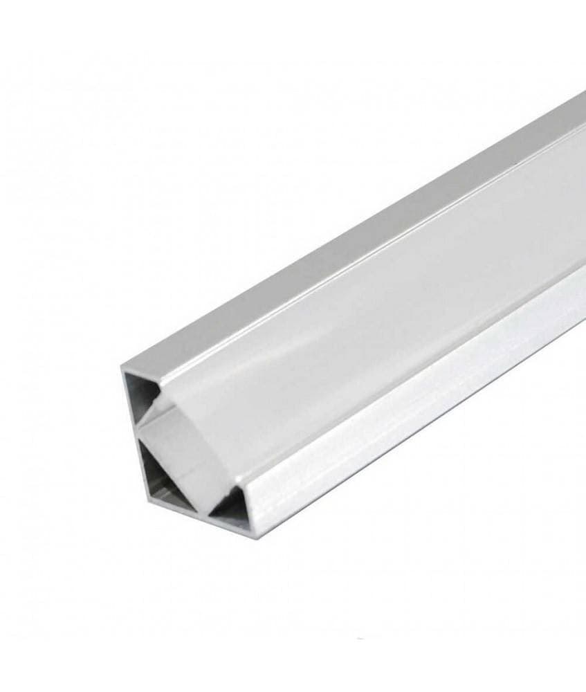 PROFILO IN ALLUMINIO DA 2MT ANGOLARE COPERTURA OPACA PER STRIP LED STRISCE AL-06 - 3