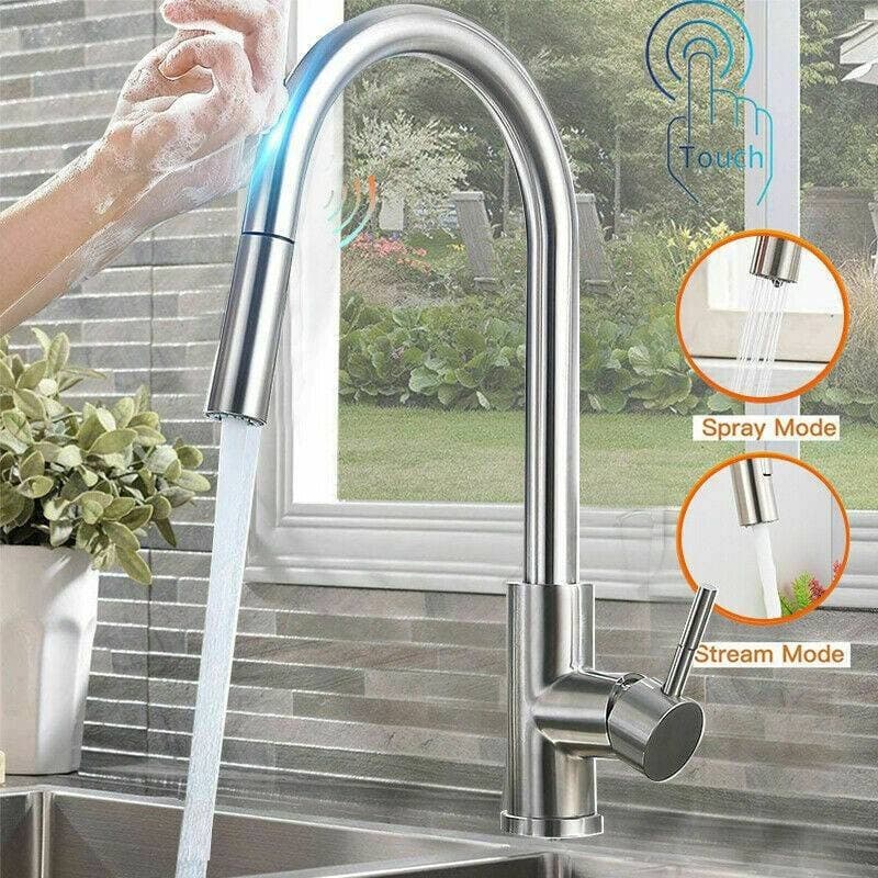 RUBINETTO MONOCOMANDO LAVELLO CUCINA CON SENSORE TOUCH CON DOCCETTA ESTRAIBILE - 9