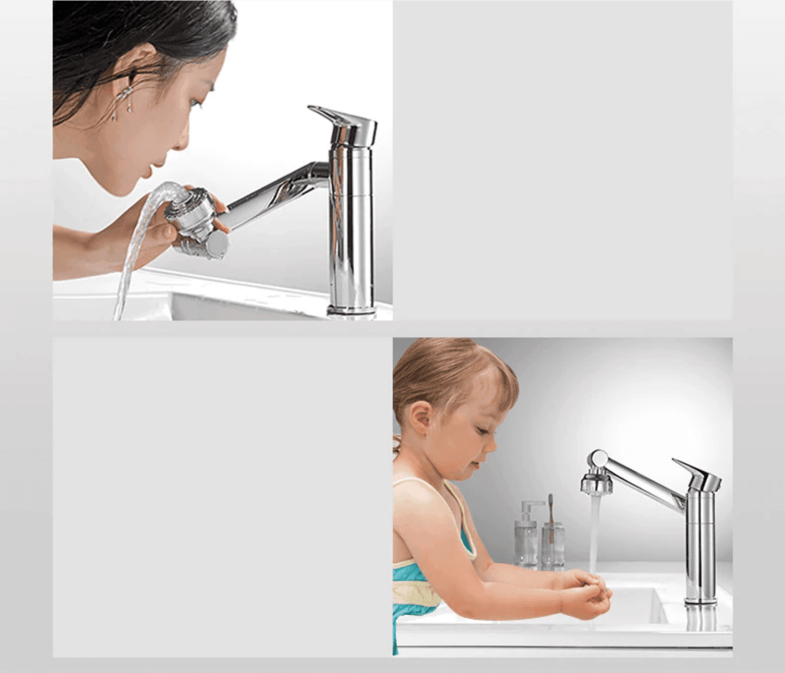 RUBINETTO MISCELATORE PER LAVABO LAVANDINO GIREVOLE 360° CON DOPPIO AREATORE - 5