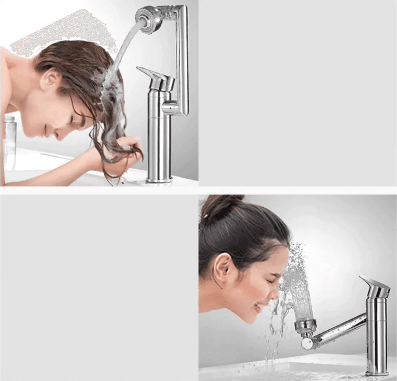 RUBINETTO MISCELATORE PER LAVABO LAVANDINO GIREVOLE 360° CON DOPPIO AREATORE - 6